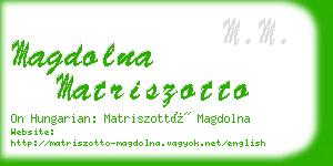 magdolna matriszotto business card